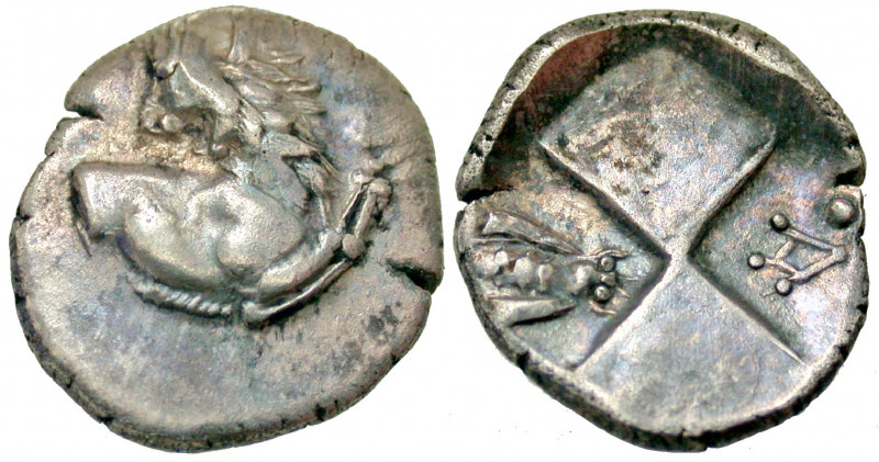 Thrace, Cherronesos. Ca. 386-338 B.C. AR hemidrachm (15.9 mm, 2.32 g). Forepart ...