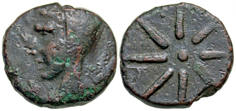 Pontos, Amisos (?). Ca. 130-100 B.C. AE 28 (28.2 mm, 20.52 g). Male head left, w...