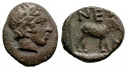 Troas, Neandria. 4th century B.C. AR obol (8.1 mm, 0.51 g, 9 h). Laureate head of Apollo right / NE, ram standing r. in shallow incuse square. SNG Mün...