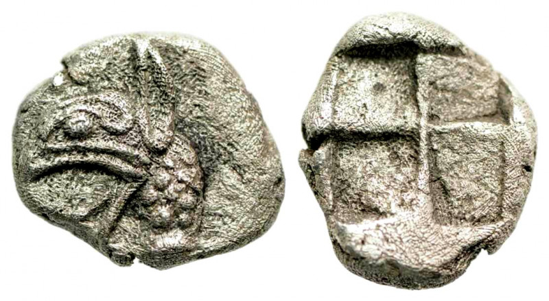 Ionia, Teos. Ca. 540-478 B.C. AR tetartemorion (5.2 mm, 0.28 g). Griffin head le...