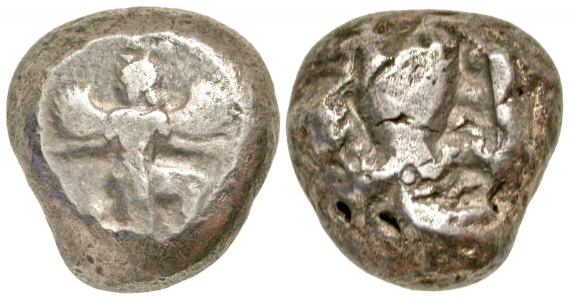 Caria, Kaunos. Ca. 490-470 B.C. AR stater (18 mm, 11.97 g). Winged female figure...