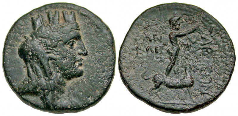 Cilicia, Tarsos. 2nd-1st Century B.C. AE 20 (20.1 mm, 6.60 g, 11 h). Draped, vei...