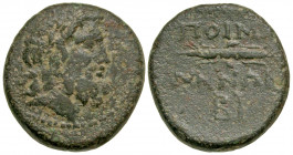 Syria, Seleukis and Pieria. Adelphoi Demi (Tetrapolis). Mid 2nd century B.C AE 21 (21.3 mm, 7.49 g, 12 h). Dated SE 165 (148/7 B.C.) Laureate head of ...
