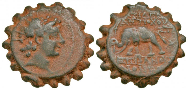 Seleukid Kingdom. Antiochos IV Epiphanes. 175-164 B.C. Serrate AE 23 (22.4 mm, 7...