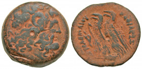Ptolemaic Kingdom. Ptolemy VI & Ptolemy VIII. Coregency, 170-163 B.C. AE diobol (28.8 mm, 23.64 g, 11 h). Alexandreia mint, Struck 170-163 B.C. Diadem...