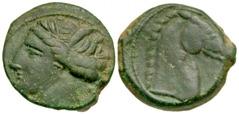 Zeugitania, Carthage. 300-264 B.C. AE shekel (19.3 mm, 5.11 g, 5 h). Carthage or...