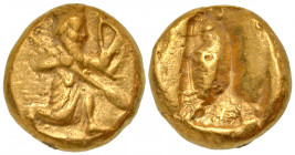 Achaemenid Kingdom. Darios I to Xerxes II. Ca. 485-420 B.C. Gold Daric (15.5 mm, 8.33 g). Persian king right, in kneeling-running stance, spear in rig...