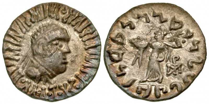 Graeco-Baktrian Kingdom. Apollodotos II. Ca. 80-60 B.C. AR drachm (16.9 mm, 1.81...