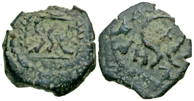 Judaea, Herodian Kingdom. Herod I. 40-4 B.C.E. AE prutah (18.8 mm, 2.41 g, 11 h)...