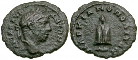 Moesia Inferior, Marcianopolis. Elagabalus. A.D. 218-222. AE 18 (18.2 mm, 2.16 g, 1 h). AVT K M AVR ANTΩNINOC, Laureate head of Elagabalus right / MAP...