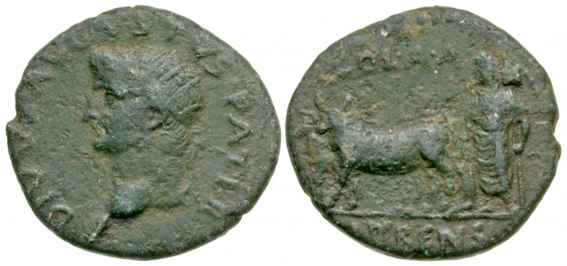 Achaea, Patras. Divus Augustus. Died A.D. 14. AE 27 (27.2 mm, 9.93 g, 12 h). Str...