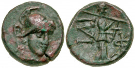 Troas, Ilium. Pseudo-autonomous. Time of Augustus, 27 B.C.-A.D. 14 AE 13 (13.1 mm, 2.20 g, 12 h). Helmeted head of Athena, 3/4 facing right / IΛI, Ath...