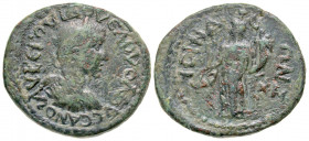 Pisidia, Isinda. Volusian. As Caesar, A.D. 251. AE 25 (24.5 mm, 7.78 g, 7 h). ΑΥ ΚЄ Γ ΟΥΙΔ ΟΥЄΛ ΟΥΟΛΟΥ ΑΝΟΙ, laureate, draped, and cuirassed bust righ...