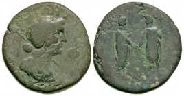 Cilicia, Hierapolis-Castabala. Marcus Aurelius. A.D. 161-180. AE 29 (28.8 mm, 13.70 g, 1 h). Struck A.D. 161-9. ΟΜΟΝΟΙΑ ЄΒΑ ΤΩ, Marcus Aurelius and Lu...