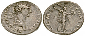 Cappadocia, Caesarea. Trajan. A.D. 98-117. AR drachm (19.51 mm, 3.30 g, 7 h). Struck A.D. 112-115. AVTOKP KAIC NEP [TPAIANOC] CEB ΓEPM ΔAK, laureate a...