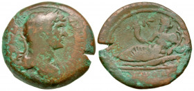 Egypt, Alexandria. Hadrian. A.D. 117-138. AE drachm (34.08 mm, 21.16 g, 11 h). [AVT KAI TRAI AΔPIA CЄB] or similar, mainly illegible, laureate, draped...
