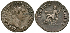Trajan. A.D. 98-117. AR denarius (20.3 mm, 5.47 g, 12 h). Rome, A.D. 100. IMP CAES NERVA TRAIAN AVG GERM, laureate and draped bust right / P M TR P CO...