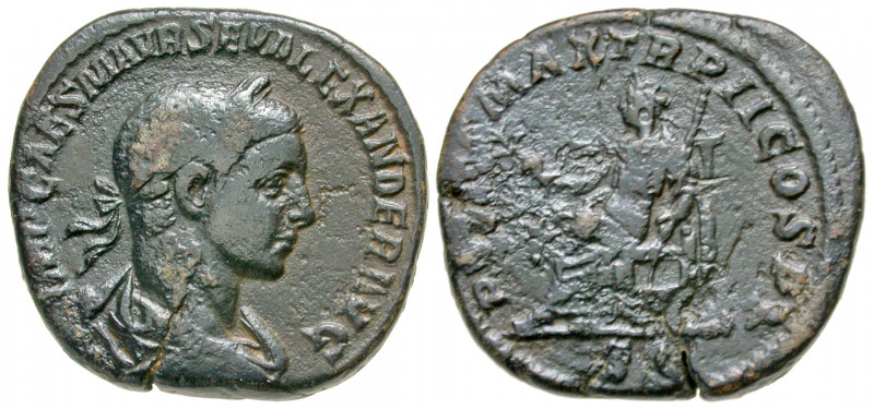 Severus Alexander. A.D. 222-235. AE sestertius (31.1 mm, 18.43 g, 12 h). IMP CAE...