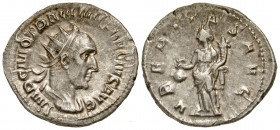 Trajan Decius. A.D. 249-251. AR antoninianus (22.7 mm, 4.03 g, 11 h). Rome mint, struck A.D. 250. IMP C M Q TRAIANVS DECIVS AVG, radiate, draped and c...