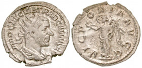 Trebonianus Gallus. A.D. 251-253. AR antoninianus (22 mm, 3.64 g, 7 h). Rome mint, Struck A.D. 253. IMP CAE C VIB TREB GALLVS AVG, radiate, draped and...