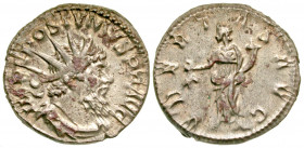 Postumus. Romano-Gallic Emperor, A.D. 260-269. AR antoninianus (21.17 mm, 3.60 g, 12 h). Treveri mint, group 2. 4th emission, 2nd phase, A.D. 267. IMP...