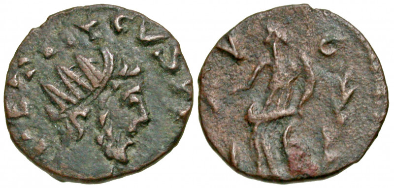 'Barbarous' radiate. Ca. late 3rd century A.D. AE 14 (13.5 mm, .86 g, 2 h). Copy...