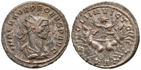 Probus. A.D. 276-282. BI antoninianus (23 mm, 4.38 g, 12 h). Serdica mint, Struck A.D. 277. IMP C M AVR PROBVS P AVG, radiate, draped and cuirassed bu...