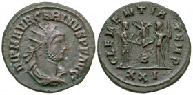 Carinus. A.D. 283-285. BI antoninianus (20.6 mm, 3.09 g, 6 h). Cyzicus mint, Struck A.D. 284. IMP M AVR CARINVS P F AVG, radiate, draped and cuirassed...