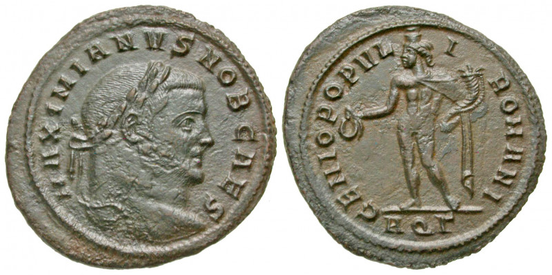 Galerius. As Caesar, A.D. 293-305. AE follis (29.3 mm, 8.49 g, 6 h). "larger hea...