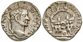 Constantius I. As Caesar, A.D. 293-305. AR argenteus (17.40 mm, 2.95 g, 12 h). Trier mint, struck A.D. . CONSTA-NTIVS N C, laureate head of Constantiu...