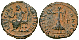Anonymous Pagan Issues. Ca. A.D. 305-313. AE quarter follis (15.7 mm, 1.40 g, 5 h). Antioch, A.D. 312. IOVI CONSERVATORI, Jupiter seated left, holding...