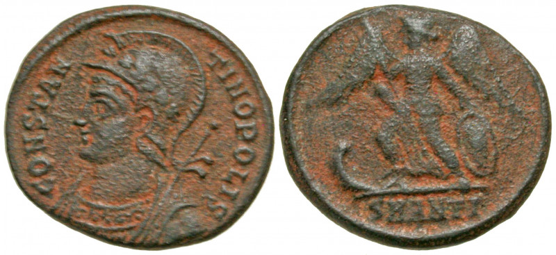 City Commemorative. A.D. 330-354. AE follis (18 mm, 2.38 g, 5 h). Antioch mint, ...