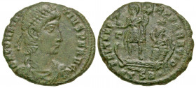Constantius II. A.D. 337-361. AE heavy majorina (23.1 mm, 5.50 g, 11 h). Thessalonica mint, Struck A.D. 348-350. D N CONSTAN-TIVS P F AVG, pearl-diade...