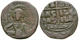 Anonymous (attributed to Romanus III). Ca. 1028-1034. AE follis (28.39 mm, 8.28 g, 7 h). Constantinople mint, ca. 1028-1034. + ЄMMANOVHΛ, nimbate bust...