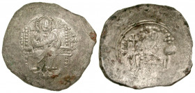 Alexius I Comnenus. 1081-1118. BI aspron trachy (30.3 mm, 3.40 g, 6 h). Constantinople mint, 1092/3-1118. IC-XC, Christ enthroned facing, wearing numb...