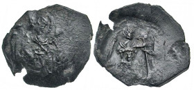 Andronicus III Palaeologus. 1328-1341. AE assarion (20.4 mm, 1.47 g, 7 h). Thessalonica mint. St. Demetrius enthroned facing, holding sword across kne...