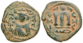 Umayyad Caliphate, Umayyad Copper Coinage. temp. 'Abd al-Malik. 65-86/685-705. AE fals (20.7 mm, 4.06 g, 6 h). Hims (Emesa) mint, struck ca. 685-690s....