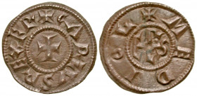 France, Carolngian. Charlemagne (Charles the Great). As Charles I, King of the Franks, A.D. 768-814. AR denier (21 mm, 1.47 g, 10 h). Class 3. Mediola...