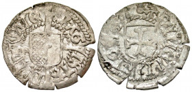 Livonia, Livonian Order & Archbishopric of Riga Joint Coinage. Michael Hildebrand and Walter von Plettenberg. 1484-1509 / 1494-1535. AR shilling (20 m...