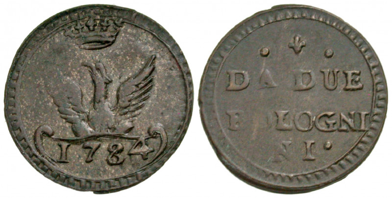 Italian States, Modena. Ercole III d' Este. 1780-1796. AR 2 bolognini (16.5 mm, ...