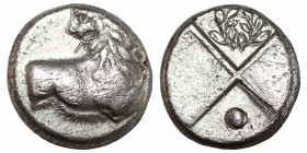 THRACE. Chersonesos, circa 386-338 BC. Hemidrachm (silver, 2.26 g, 12 mm) Forepart of lion right, head left. Rev. Quadripartite incuse square with alt...