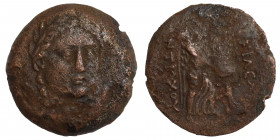 SELEUKID KINGS OF SYRIA. Antiochos I Soter, 281-261 BC. Ae (bronze, 4.53 g, 20 mm), Seleukeia on-the-Tigris. Laureate head of Apollo facing, turned sl...