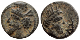 KINGS of PARTHIA. Osroes I, circa 109-129. Chalkous (bronze, 1.23 g, 11 mm). Seleukeia on the Tigris mint. Dated SE 437 (AD 125/6). Diademed and drape...