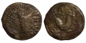 KINGS OF COMMAGENE. Antiochos IV Epiphanes, 38-72 AD. Dichalkon (bronze, 3.88 g, 16 mm), Samosata. Capricorn to right, with star above to left. Rev. K...
