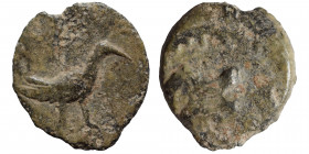 Greek (?). Ae (bronze, 0.97 g, 13 mm). Bust left. Rev. Bird to right. Fine.