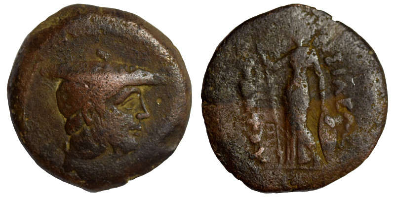 BACTRIA. Greco-Bactrian Kingdom. Diodotos II Theos, circa 235-225 BC. Ae dichalk...