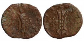 BACTRIA. Indo-Greek Kingdom. Apollodotus II, circa. 80-65 BC. Ae (bronze, 15.57 g, 27 mm). Apollo standing right, holding arrow and bow. Rev. Tripod, ...
