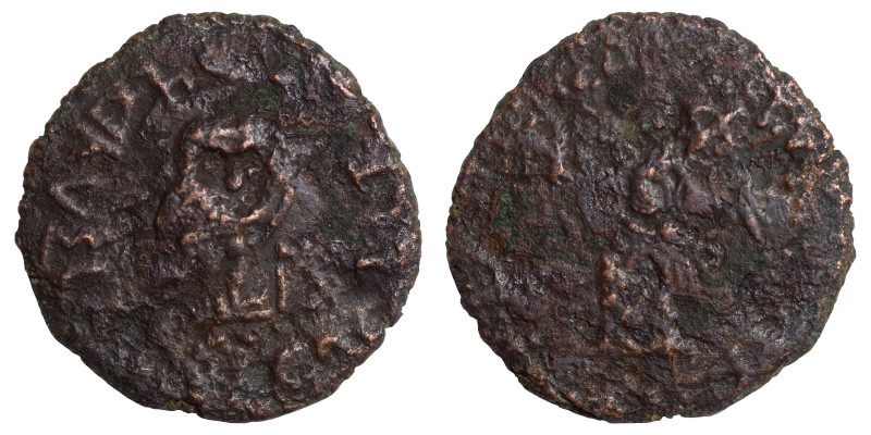 BAKTRIA, Indo-Greek Kingdom. Archebios Dikaios Nikephoros, circa 75-65 BC. Ae (b...