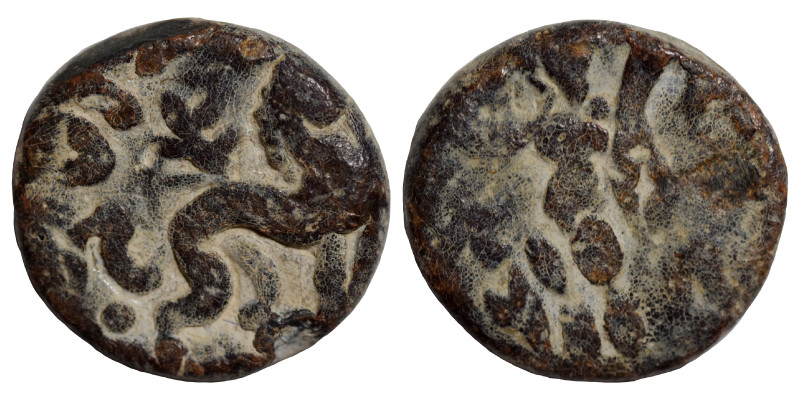 INDO-SKYTHIANS. Rajuvula, circa. 25-15 BC. Lead half unit (lead, 3.48 g, 19 mm)....