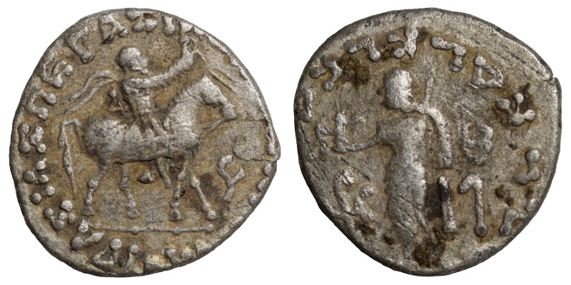 INDO-SKYTHIANS. Azes I or II, circa. 58-12 BC. AR drachm (silver, 2.26 g, 15 mm)...